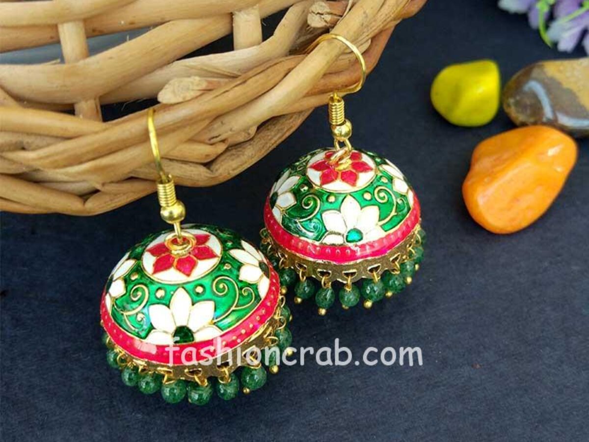 Small Silver Colour Jhumka Earrings - RStore