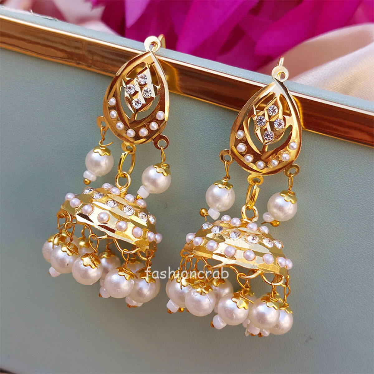 Amazon.com: Bindhani Small Meenakari Jhumka Earrings For Women (Black):  Clothing, Shoes & Jewelry