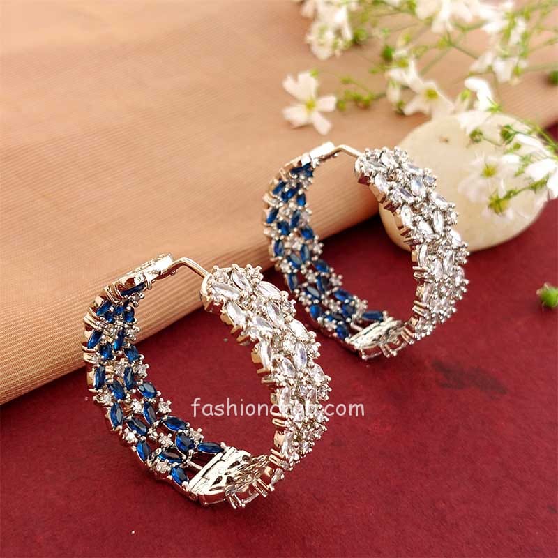 American Diamond Earrings - White Stone | FashionCrab.com-sonxechinhhang.vn