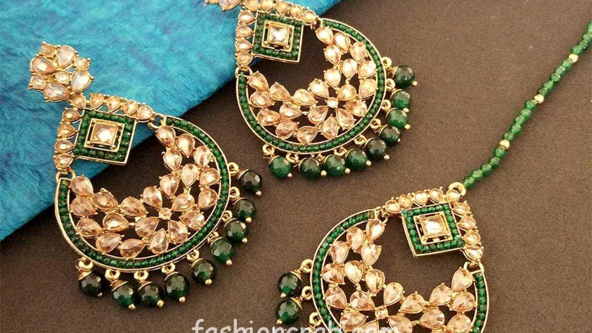 Buy Green & Gold-Toned Earrings for Women by MANSIYAORANGE Online | Ajio.com
