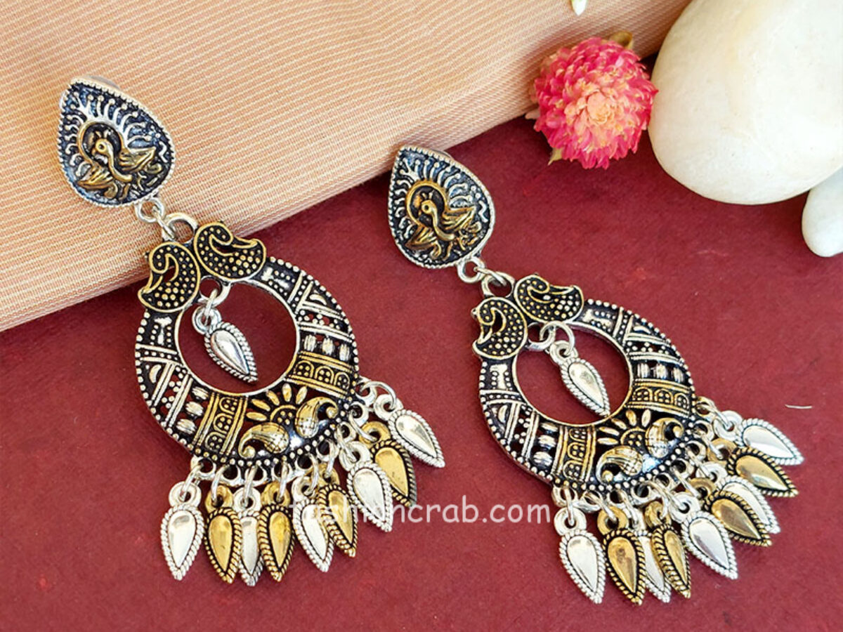 Yellow Pearl Long Chandbali Earring for Party by FashionCrab