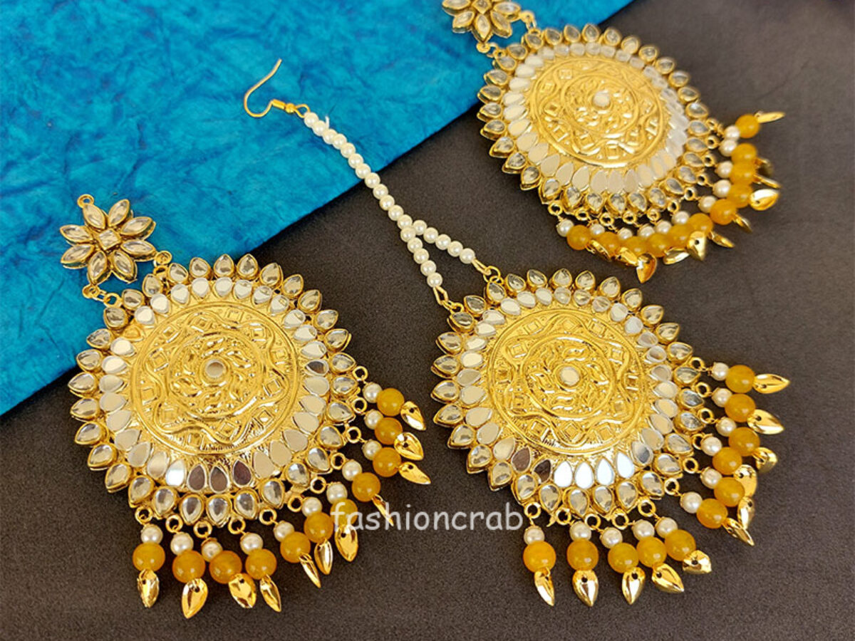 Punjabi Peepal Patti Bali Earrings J0691 - muteyaar.com