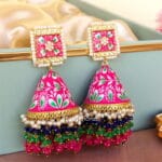 Heavy Earrings - Pink Jhumka