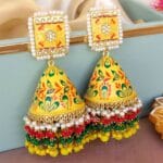 Heavy Earrings - Yellow Jhumka
