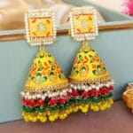 Heavy Earrings - Yellow Jhumka