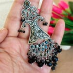 Saira Brass Earrings - Black