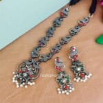 Black Tone Oxidised Necklace with Earring