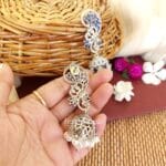 Lisa American Diamond Earrings - Dark Blue