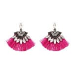 Dark Pink Tassel Earring