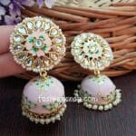 Nayanthara Jhumka Earrings - Light Pink