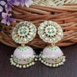 Nayanthara Jhumka Earrings - Light Pink