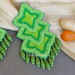 Green Beads Earrings for Girls