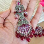 Saira Brass Earrings - Pink