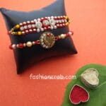 Red Beads Rakhi Set of 2