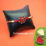 Red Swastik Rakhi for Bhaiya