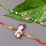 Set of 2 Stylish Bal Hanuman and Peacock Rakhi