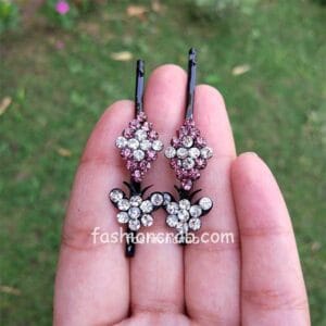 Trendy Light Pink Crystal Hair Pins for Wedding