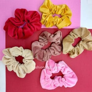 Velvet Scrunchies for Hair - Set of 6