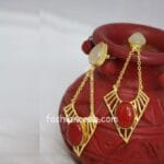 White Red Stone Earrings
