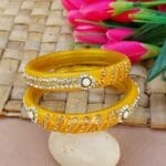 Yellow Glass Kada Bangles