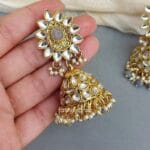 Adaa Jhumka Earrings - Grey