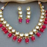 Dark Pink Kundan Necklace