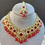 Maroon Polki Necklace