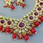Maroon Polki Necklace