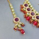 Maroon Polki Necklace