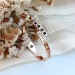 Black Stone Anti-Tarnish Bracelet - Rose Gold