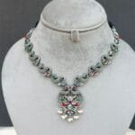 Black Tone Oxidised Necklace with Earring