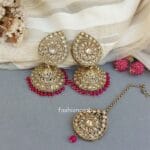 Hina Jhumka Earring and Tikka Set – Pink