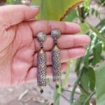 Janya Brass Earrings - Green