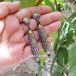 Janya Brass Earrings - Green