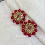Jasmine Stud Earrings - Maroon