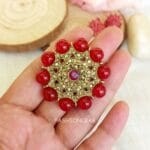 Jasmine Stud Earrings - Maroon