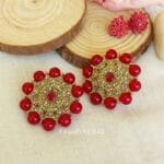 Jasmine Stud Earrings - Maroon