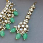 Katrina Kundan Jewellery Set - Pista Green