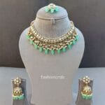 Katrina Kundan Jewellery Set - Pista Green