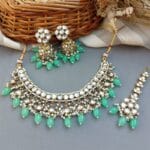Katrina Kundan Jewellery Set - Pista Green