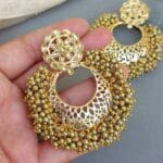 Green Pearl Earrings for Saree