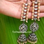 Light Orange Black Metal Jhumka
