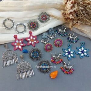 Oxidised Earrings Combo of 5 - Assorted