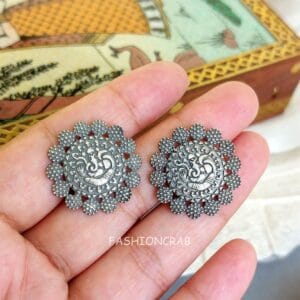 Oxidised Ganpati Earrings