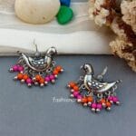 Oxidized Earrings Pink Pearl