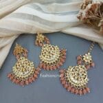 Heavy Earrings with Maang Tikka for Wedding