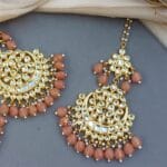 Heavy Earrings with Maang Tikka for Wedding