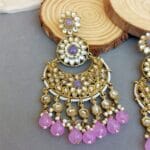 Priyanka Chandbali Earrings - Lavender