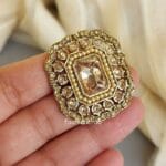 Champagne Color Earrings with Maangtikka Set