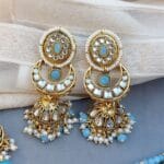 Samantha Kundan Jewellery Set - Light Blue